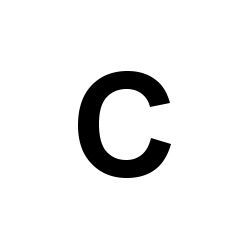 Letter, C Vinyl Adhesive 3" Black Self-Aligning