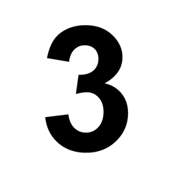 Number, 3 Vinyl Adhesive 3" Black