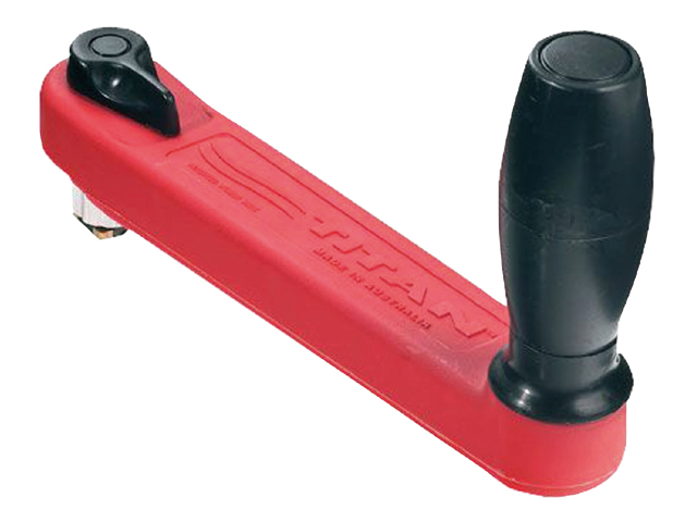 Winch Handle, Locking 8" Nylon Red Floating with Single Grip