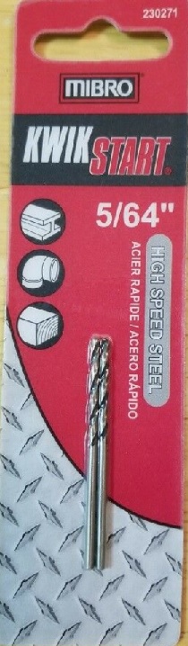 Drill Bit, Hi-Speed 5/64" 2/Card