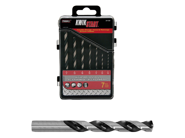 Drill Bit Set, Hi-Speed 1/16 to 1/4" 7 Case