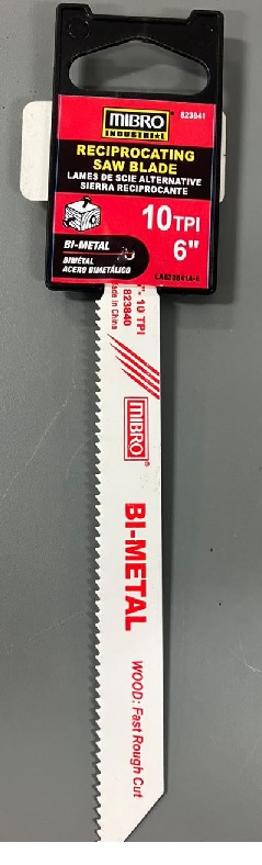 Reciprocating Saw Blade 6" x 10tpi Metal Cutting