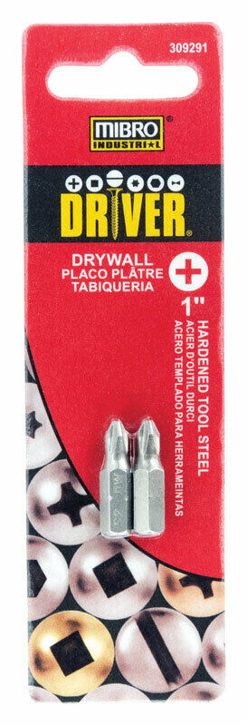 Driver Bit, Phillip 1" for Drywall 2 per Card