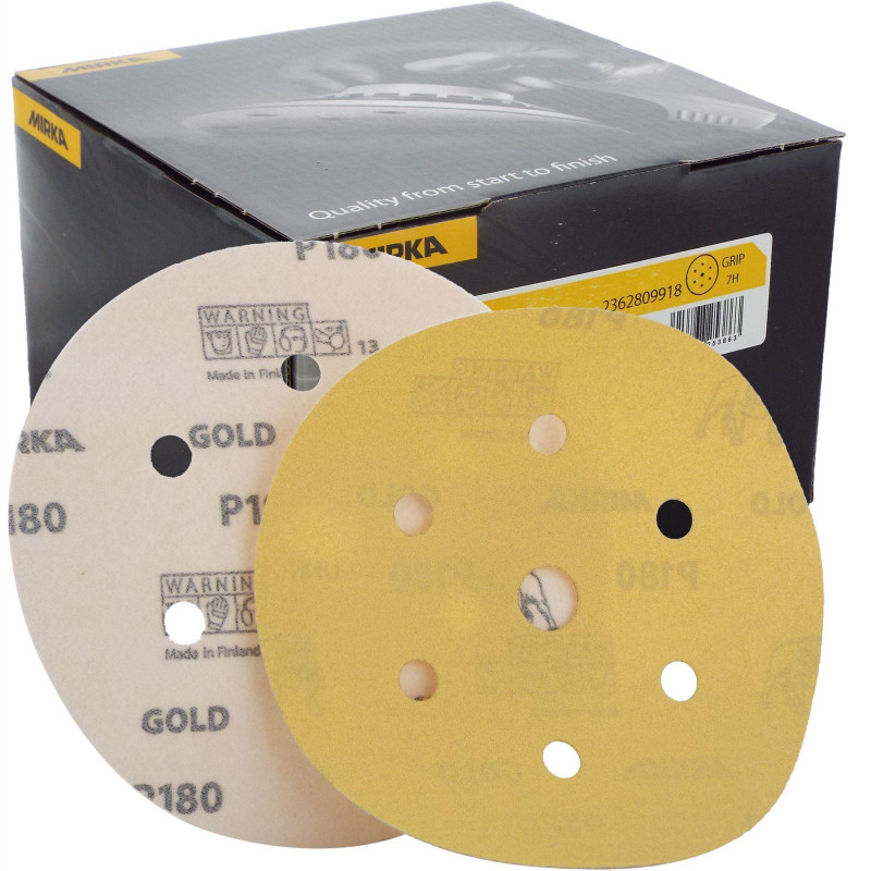 Sanding Disc, 6" Grip G:180 6+1Hole Gold