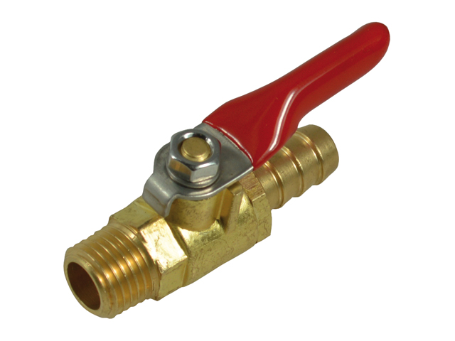 Valve, 1/4Mpt Barb3/8" Fuel-Shutoff Brass