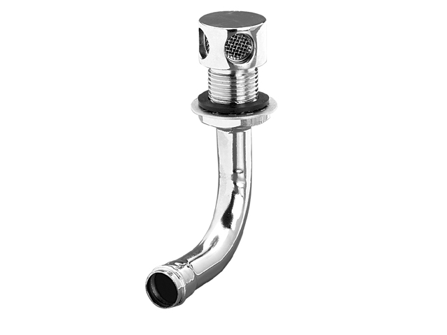 Tank Vent, 90º Chrome Plated Brass Hose:5/8" Round-Head