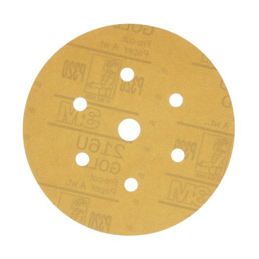 Sanding Disc, 6" Hookit G:320 Gold DustFree 6+1Hol