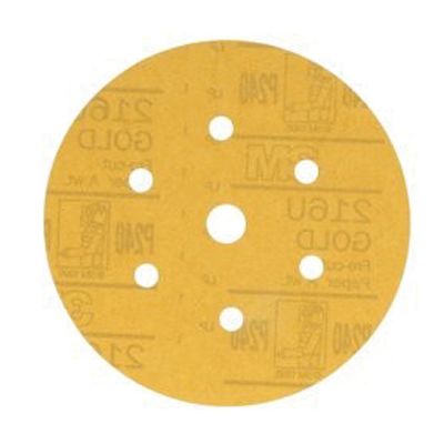 Sanding Disc, 6" Hookit G:240 Gold DustFree 6+1Hole