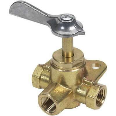 3 Way-Valve, 1/4" Plastic Tapered Thread Fuel-Shutoff Brass