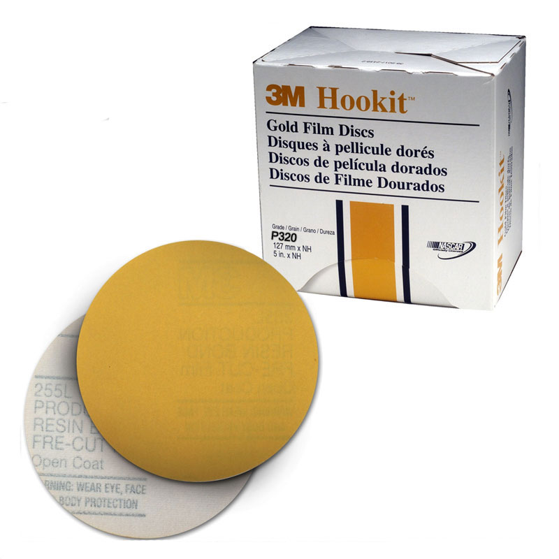 Sanding Disc, 5" Hookit G:320 Gold-Film