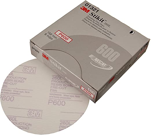 Sanding Disc, 6" Stikit G:600 Finish-Film