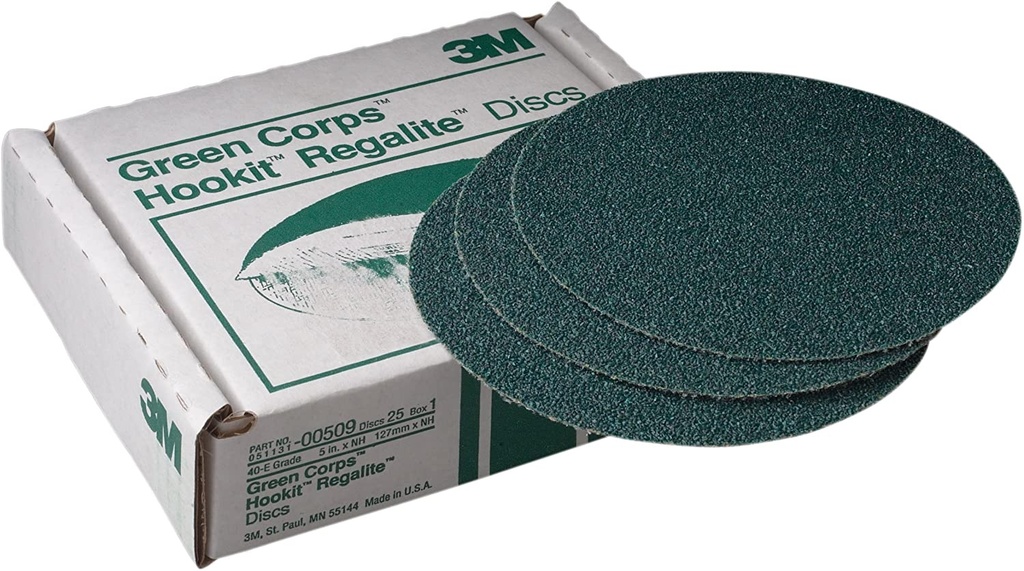 Sanding Disc, 5" Hookit G:040 Green Corps Regalit