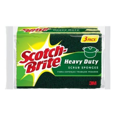 Sponge Set, Scrub Heavy Duty Scotch-Brite 3 Pack