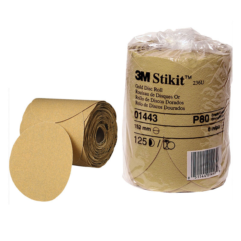 Sanding Disc, 6" Stikit G:080 Gold