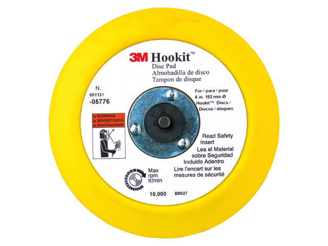 Disc Pad, Hookit 6" Stud:5/16