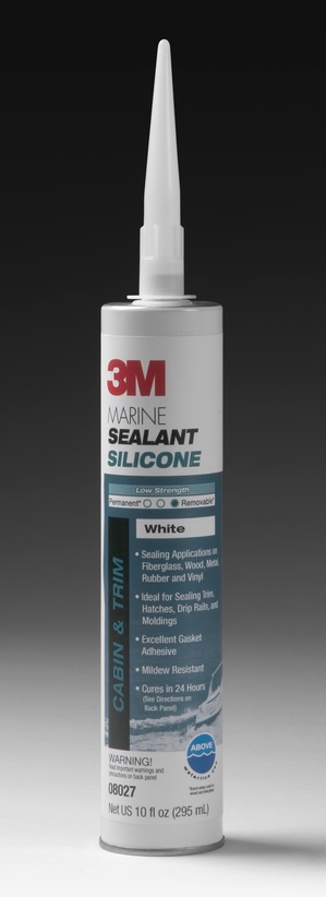 Silicone Sealant, Marine-Grade White 10oz Cartridge