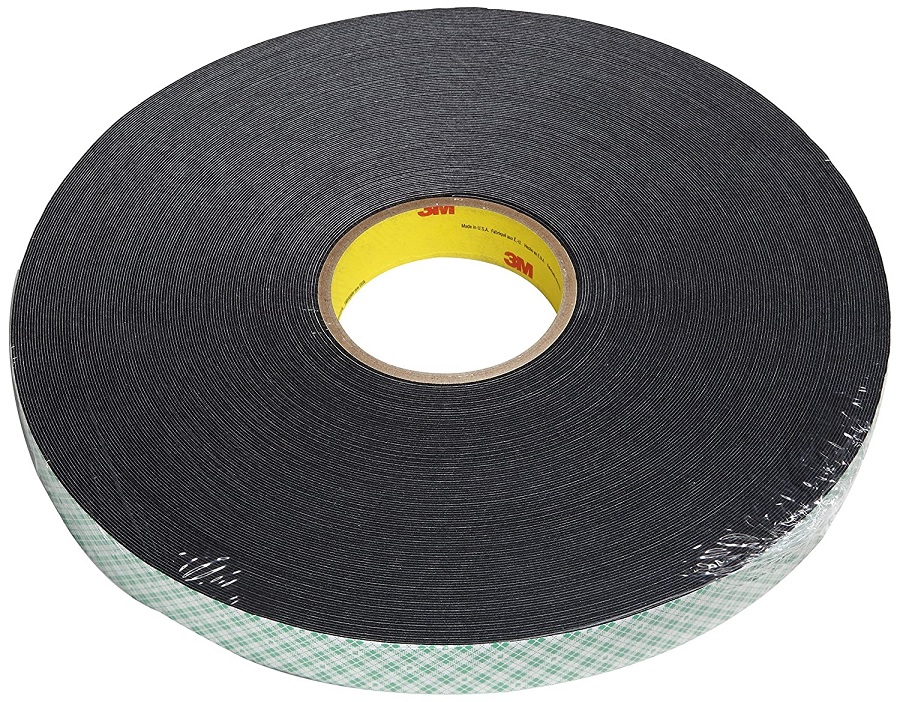 Double Sided Tape, Foam Thickness:1/32" Width 1"  Length:72Yd