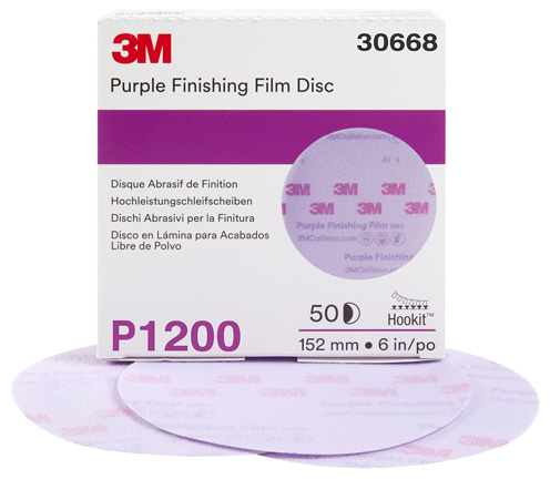 Sanding Disc, 6" Hookit G:1200 Purple Finish