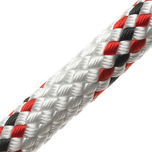 M/Braid Rope, Polyester 8mm Red Fleck per Foot