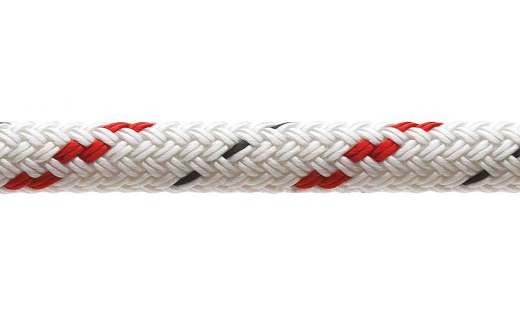 DoubleBraid Rope, Polyester 6mm Red Fleck per Foot