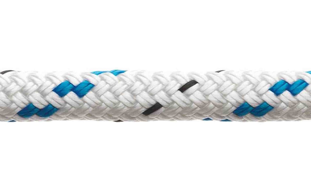 DoubleBraid Rope, Polyester 6mm Blue Fleck per Foot