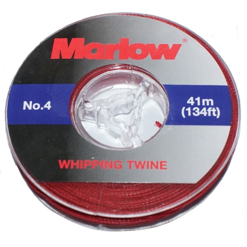 Whipping Twine, Waxed Medium #4 0.8mm Red Spool/41m