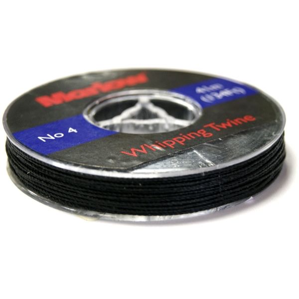 Whipping Twine, Waxed Medium #4 0.8mm Black Spool/41m