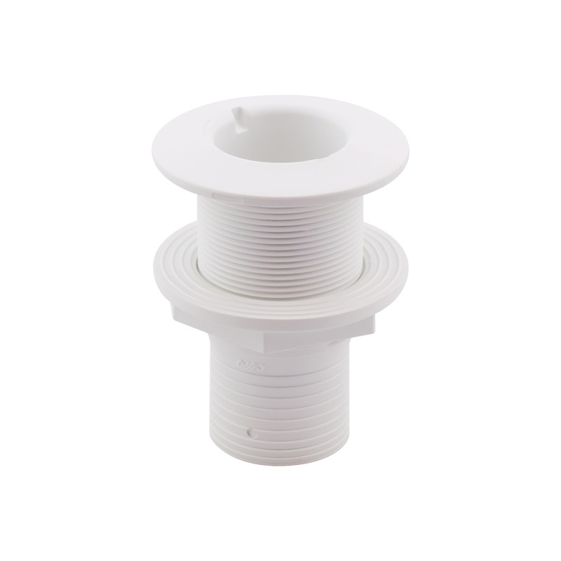 Thru-Hull, Hose:18mm CutoutØ25mm White Plastic