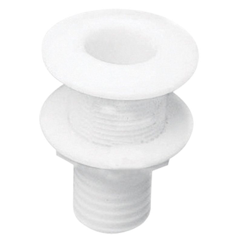 Thru-Hull, Barbed:32mm CutoutØ46mm White Plastic