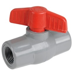 Ball Valve, 1.5" PVC Grey