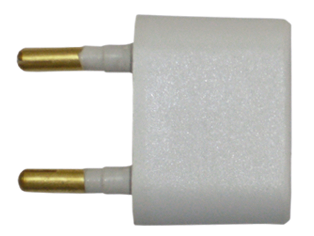 Adapter, 2 Round Pin to 2 Flat/Round Socket