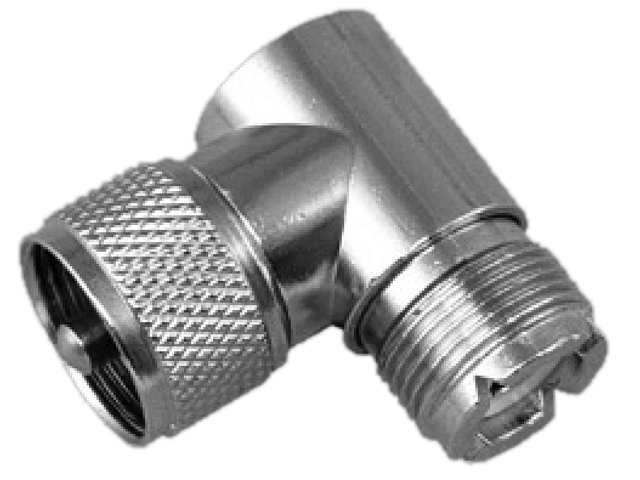 Adapter, Female to Male Right-Angle Coax