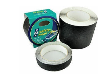 Non-Skid Tape, Safety-Tread Black Width 2.5cm Length:5m