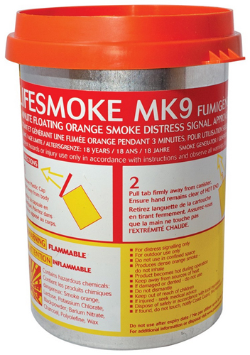 Smoke Marker, Orange Lifesmoke MK9 US Coast Guard SOLAS Approved