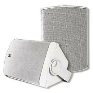 Speaker Box Set, Compact 5x7" White 100W  Pair