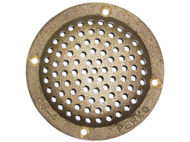 Hull Strainer, Round oØ:3.5" Bronze fit-on 1" Thru-Hull