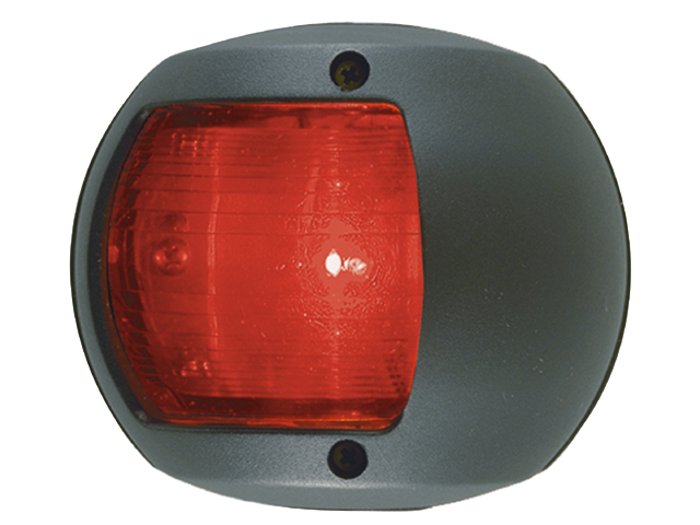 Navigation Light, Port-Red Vertical Mount 12V Black