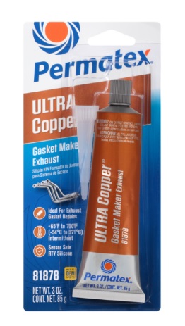 Gasket Maker, Ultra Copper RTV Silicone Hi Temp 3oz Tube