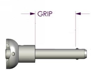 Pin, Quick Push Release Ø1/4 Grip Length:1.25"