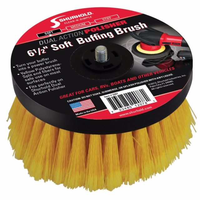 Brush, DAP Scrub Ø:5" Soft Bristles fits Dual Action Polisher