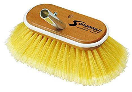 Deck Brush, 6" Soft Yellow Bristles with Shur-Lok Male