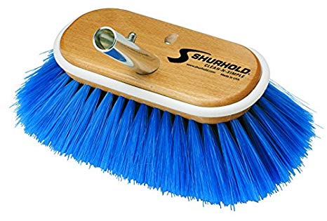 Deck Brush, 6" Extra Soft Blue Bristles with Shur-Lok Male