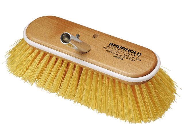 Deck Brush, 10" Classic Soft Yellow Bristles with Shur-Lok Male