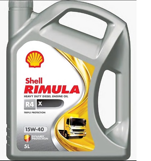 Motor Oil, SAE:15W-40 Rimula R4 5Gal