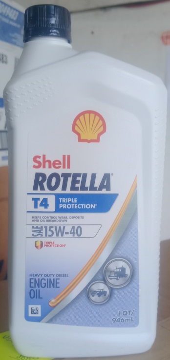 Motor Oil, SAE:15W-40 Rotella T4 Triple Protection Qt