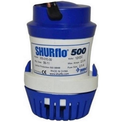 Bilge Pump, Submersible 500GpH 12V Port:3/4"