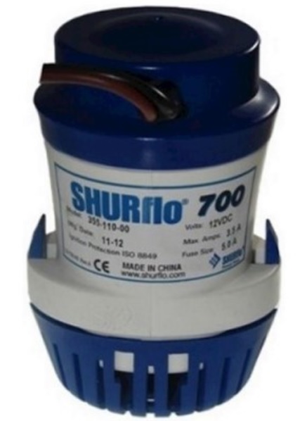 Bilge Pump, Submersible 700GpH 12V Port:3/4"