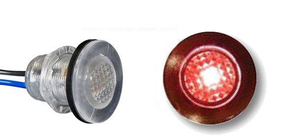 Livewell/Utility Light, LED Red 1.25" 12v ThruHull