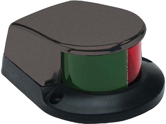 Navigation Light, Bow Bi Colour Black Plastic 3-1/16"x4-1/16"