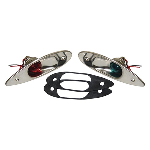 Navigation Light, Bow Stainless Steel Teardrop Side Red&Green